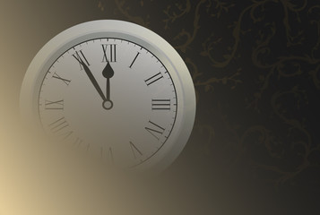 New Year background with clock.