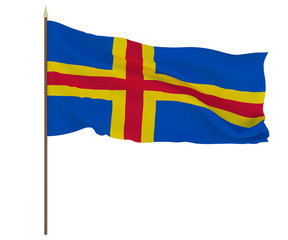 National Flag of Åland Islands Background for editors and designers. National holiday
