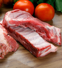 Raw pork rib