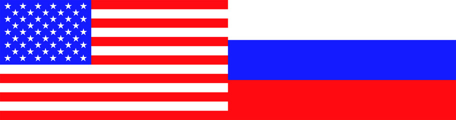 Flags of the USA and Russia. Vector