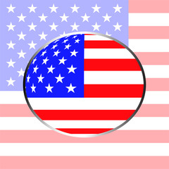 Flag of the United States in form globe