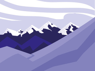 creative landscape with mountains purple