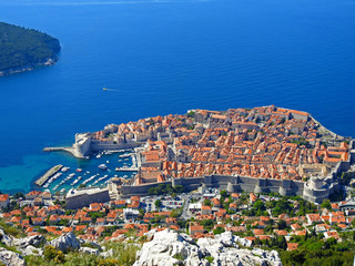 Panorama view of the old town Dubrovnik in Croatia, UNESCO