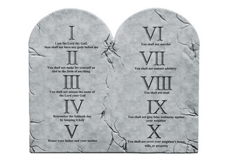 The Ten Commandments,  3D rendering - obrazy, fototapety, plakaty