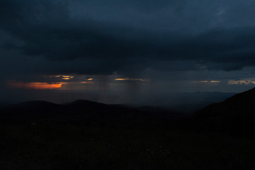 sunset in mountains
