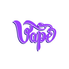 Vape logotype, electronic smoke logo, vector lettering illustration isolated on white background
