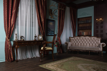 Classical library room  in the victorian style