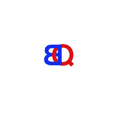 Letter BQ Red and Blue