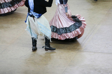  The feet of the gauchesque typical dancers.