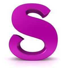 letter S 3d sign pink