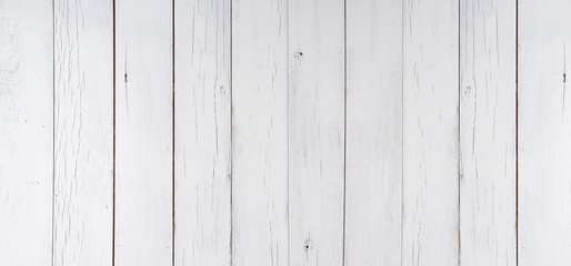 Naklejka premium Panoramic view of white wooden plank