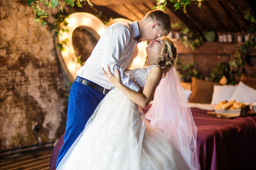 newlyweds in love at the wedding