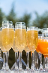 Champagne Glasses and Drinks on the Table