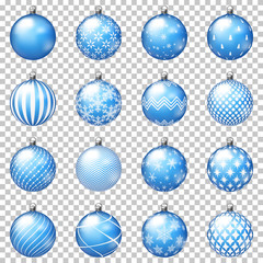set of blue balls, isolated