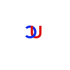 Letter CU  Blue and Red