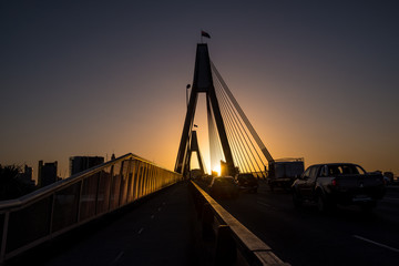 Sydney's ANZAC Bridge at sunrise