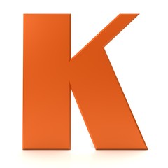 letter k orange 3d sign