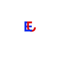 Letter EJ  Blue and Red