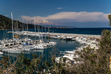 Sunny day in a marina it the Mediterranean sea