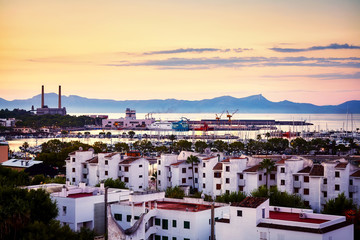 Port de Alcudia at sunrise, Mallorca, Spain.