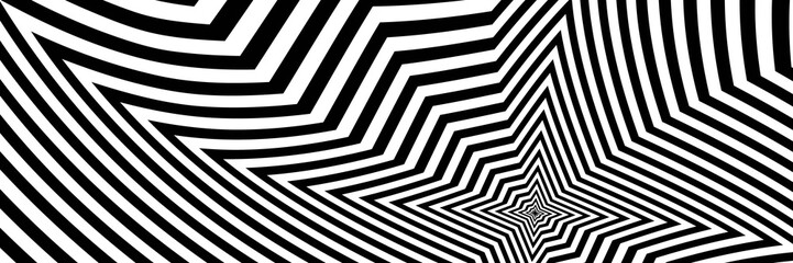Abstract Black and White Geometric Pattern with Polygons. Psychedelic Texture of Computer Graphic. Raster. 3D Illustration © Grigory