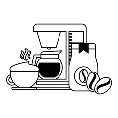 coffee maker machine jar seeds and cup