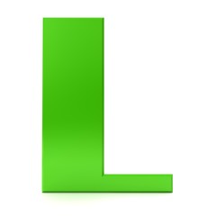 letter l green alphabet sign 3d render