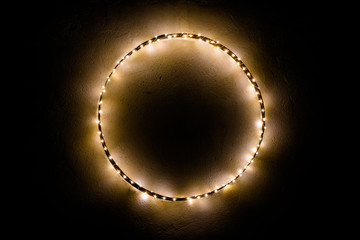 simple minimalist and effective Christmas decoration ornament wall hanging of metal ring with chain...