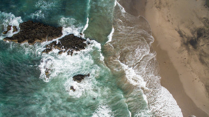 Beach Overhead Aerial Photo Waves Crashing