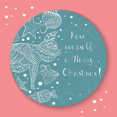 New Year Greeting Card, Sticker, Fridge Magnet