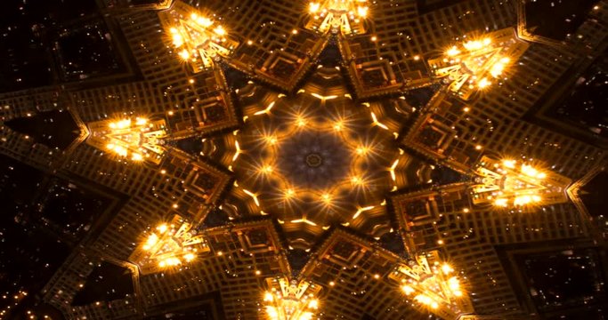 Festive Christmas star kaleidoscope pattern