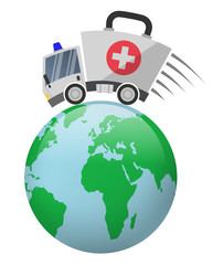 Fototapeta premium Ambulance car emergency auto as first aid kit