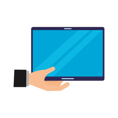 hand with tablet computer device