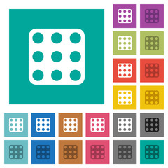 Domino nine square flat multi colored icons