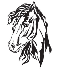 Decorative portrait of horse vector illustration 1