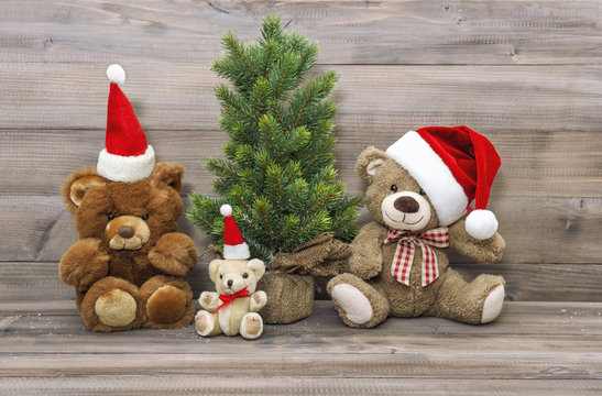 Christmas decoration vintage toys teddy bears