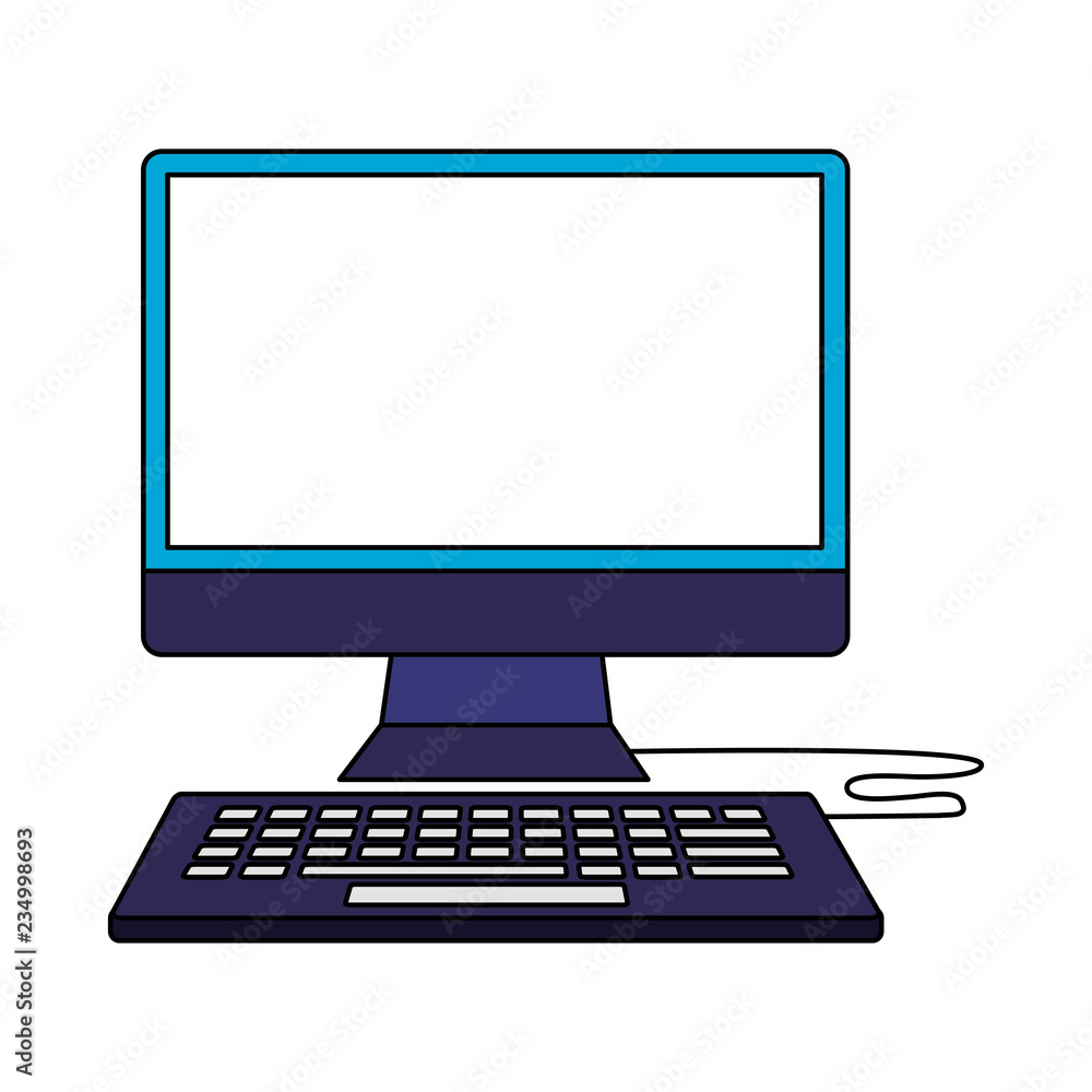 Poster computer keyboard on white background