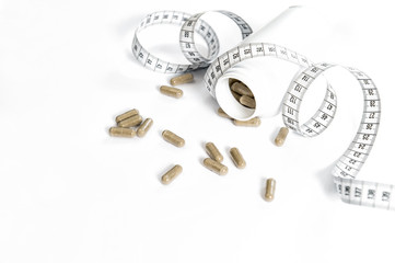 Weight loss pills measuring tape Diet health detox
