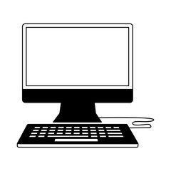 computer keyboard on white background