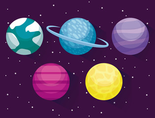 planets space universe icon