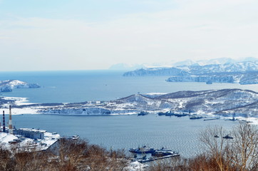 frozen lake in mountains