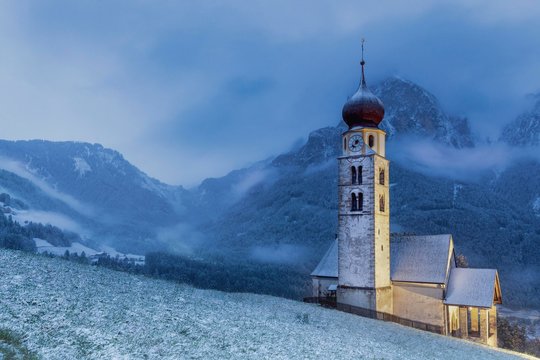 Church of Saint Valentine, Seis am Schlern, Siusi allo Sciliar, Dolomites, Trentino-Alto Adige, Italy