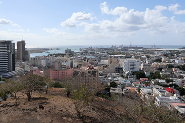 island of Mauritius with port louis city