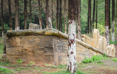 The old boat effected of the warship. the boat made from wooden.