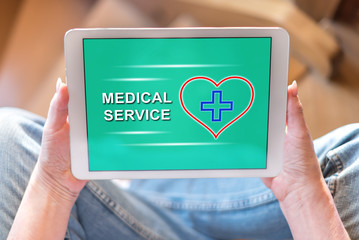 Medical service concept on a tablet