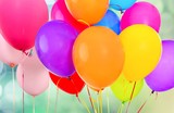 Bunch of colorful balloons on white background