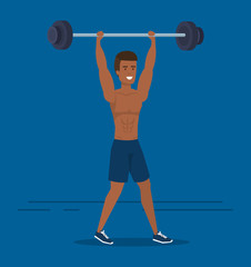 Fototapeta na wymiar avatar man weight lifting