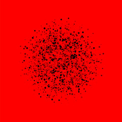 Scattered dense balck dots. Dark points dispersion