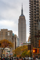 New York, street, buildings, scene. Landmark skyscrapers, architecture. 