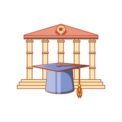 structure academy with hat graduation